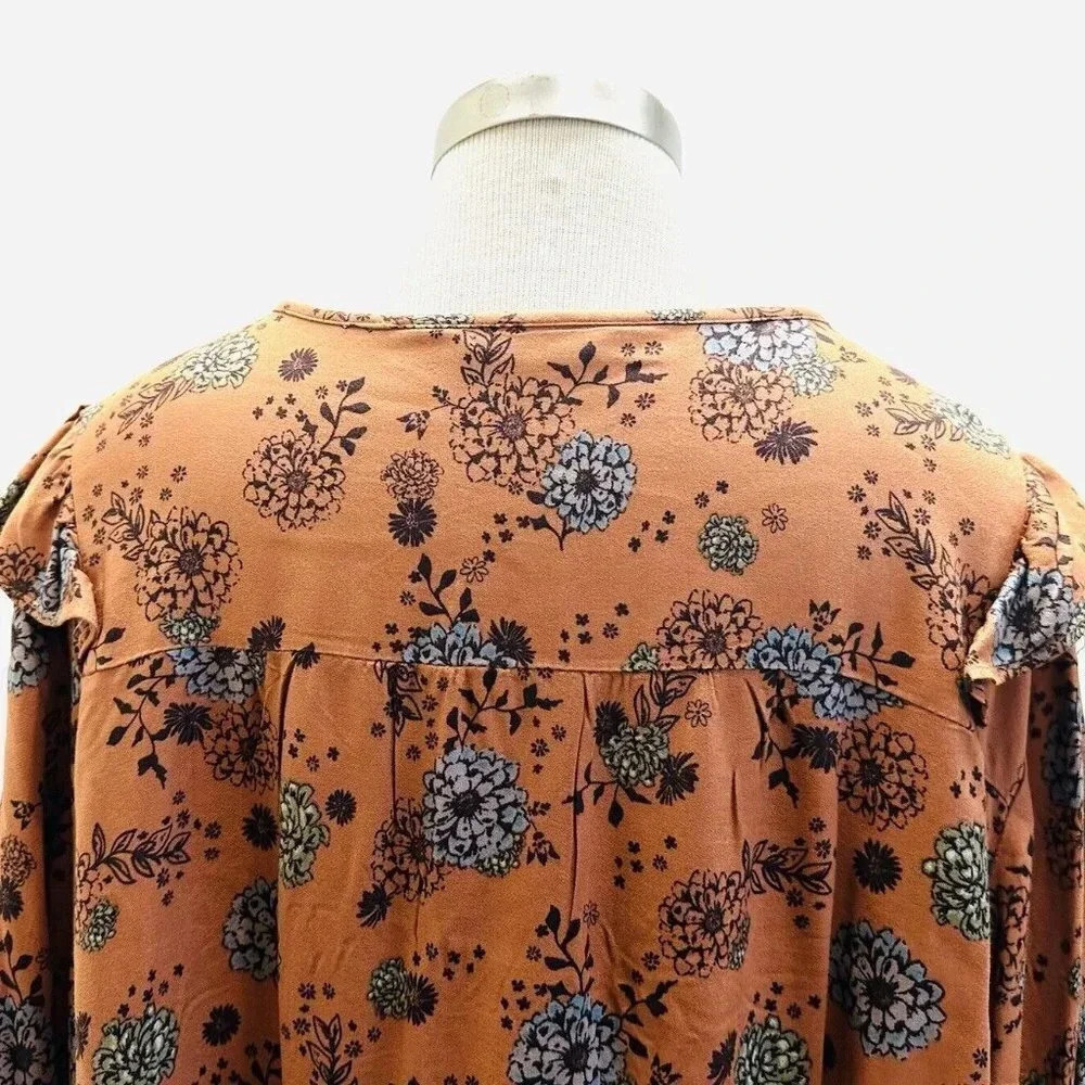 NWT SONOMA Women Long Sleeve Pull Over Keyhole Round Neck Floral  Shirt Size 3X - Picture 8 of 13
